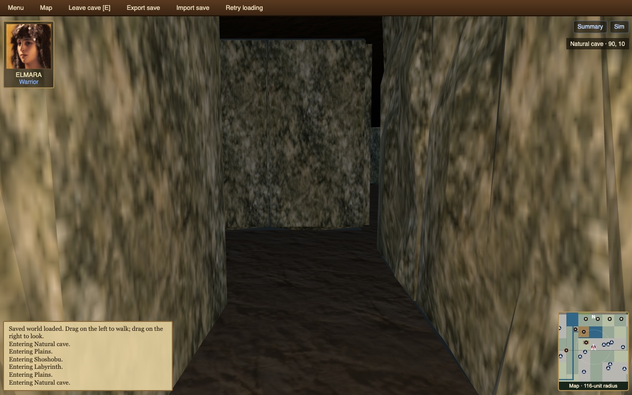 Stone passage in an explorable cave